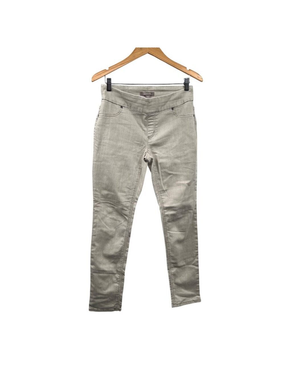 Chico's Womens Perfect Stretch Jeggings Pull On Oyster Gray Size Medium